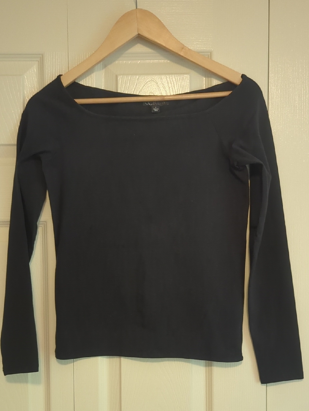 J. Crew Black Boatneck Long-Sleeve  Tee